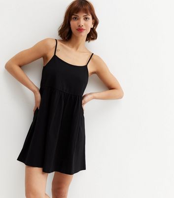 Black strappy mini outlet dress