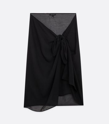 Click to view product details and reviews for Black Tie Front Sarong New Look.