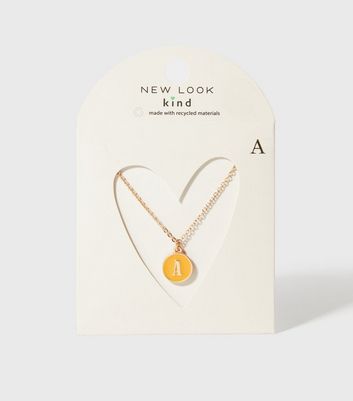 Gold A Initial Circle Pendant Necklace New Look