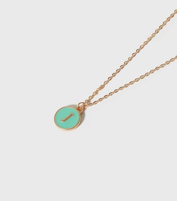 Gold J Initial Circle Pendant Necklace 