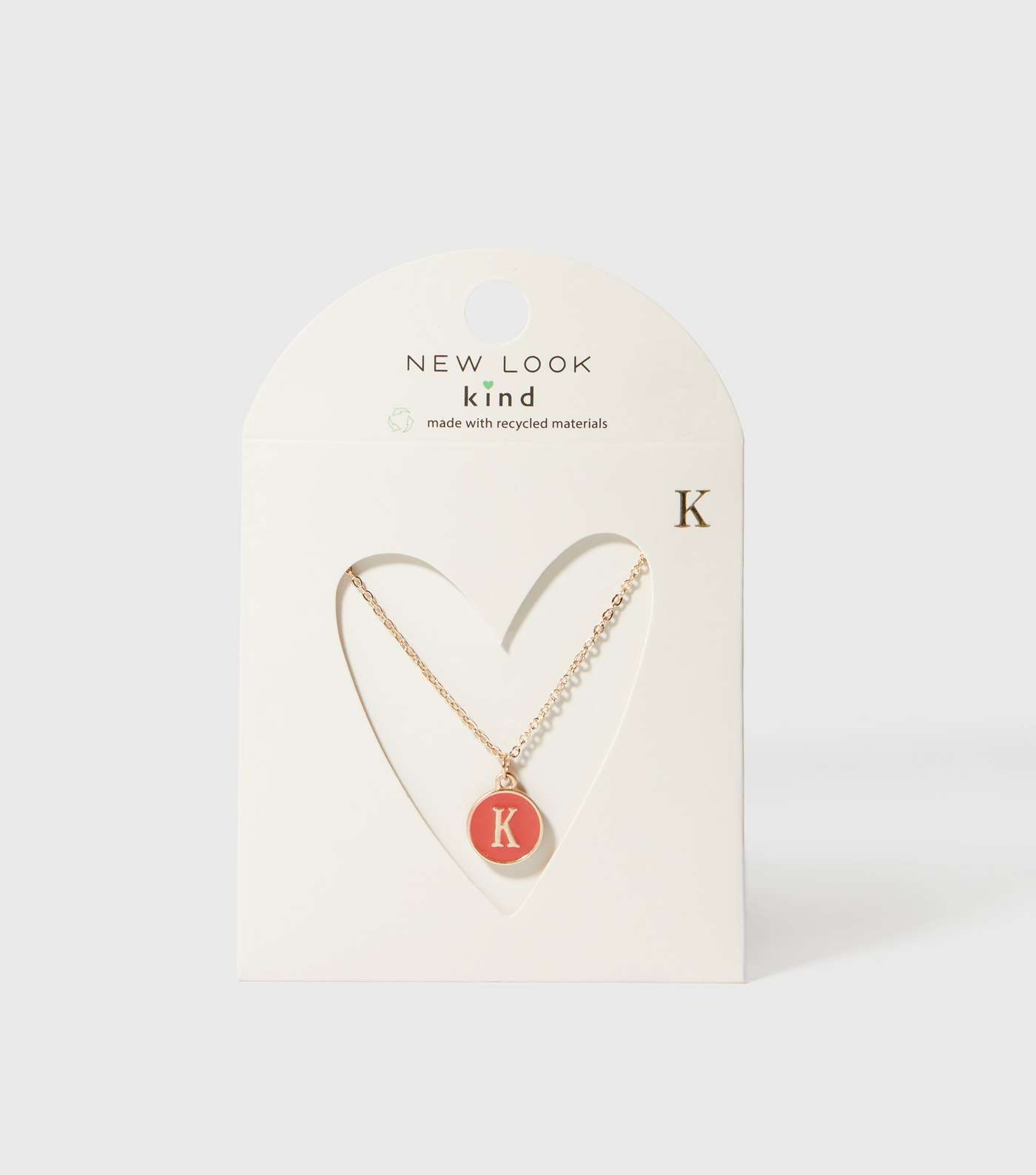 Gold K Initial Circle Pendant Necklace