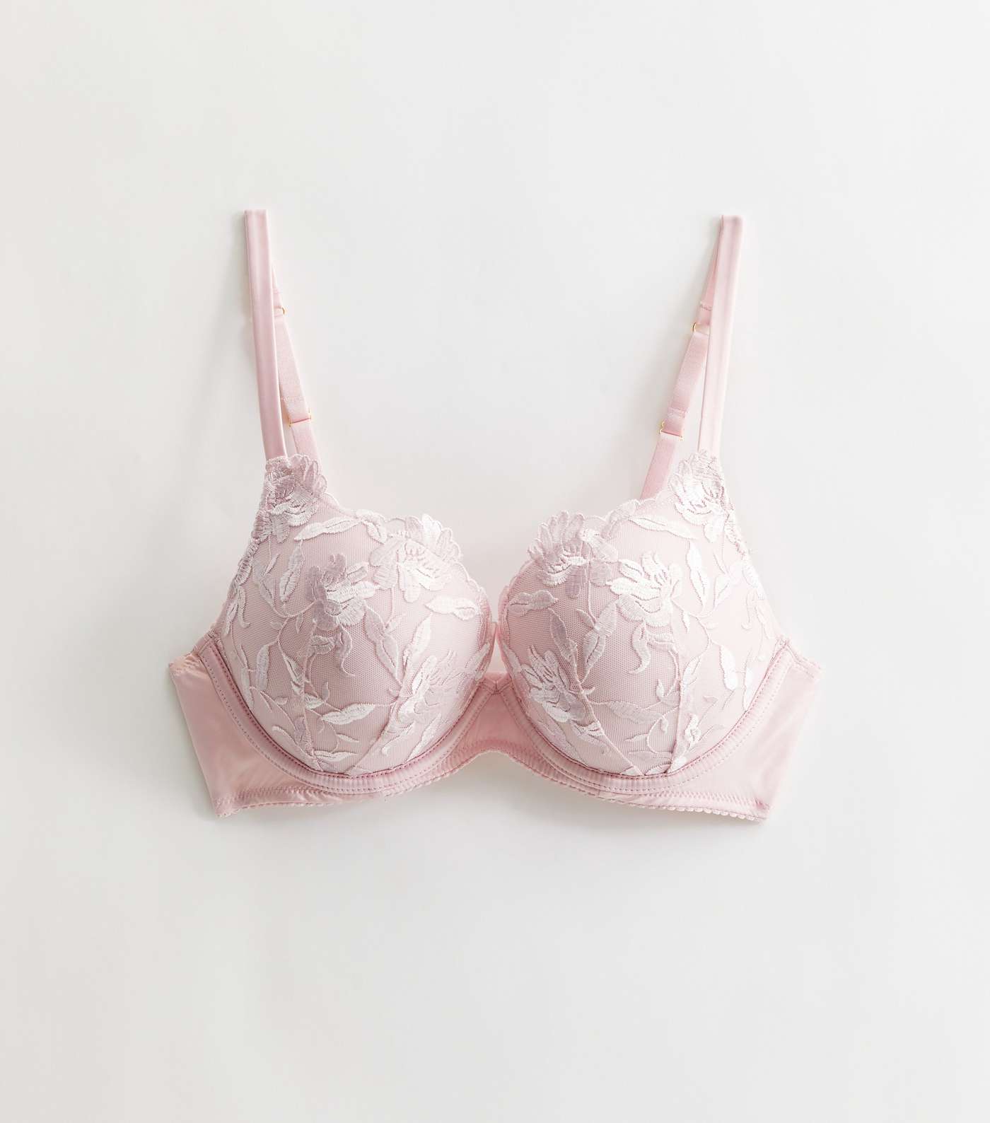 Pink Floral Lace Boost Bra Image 5