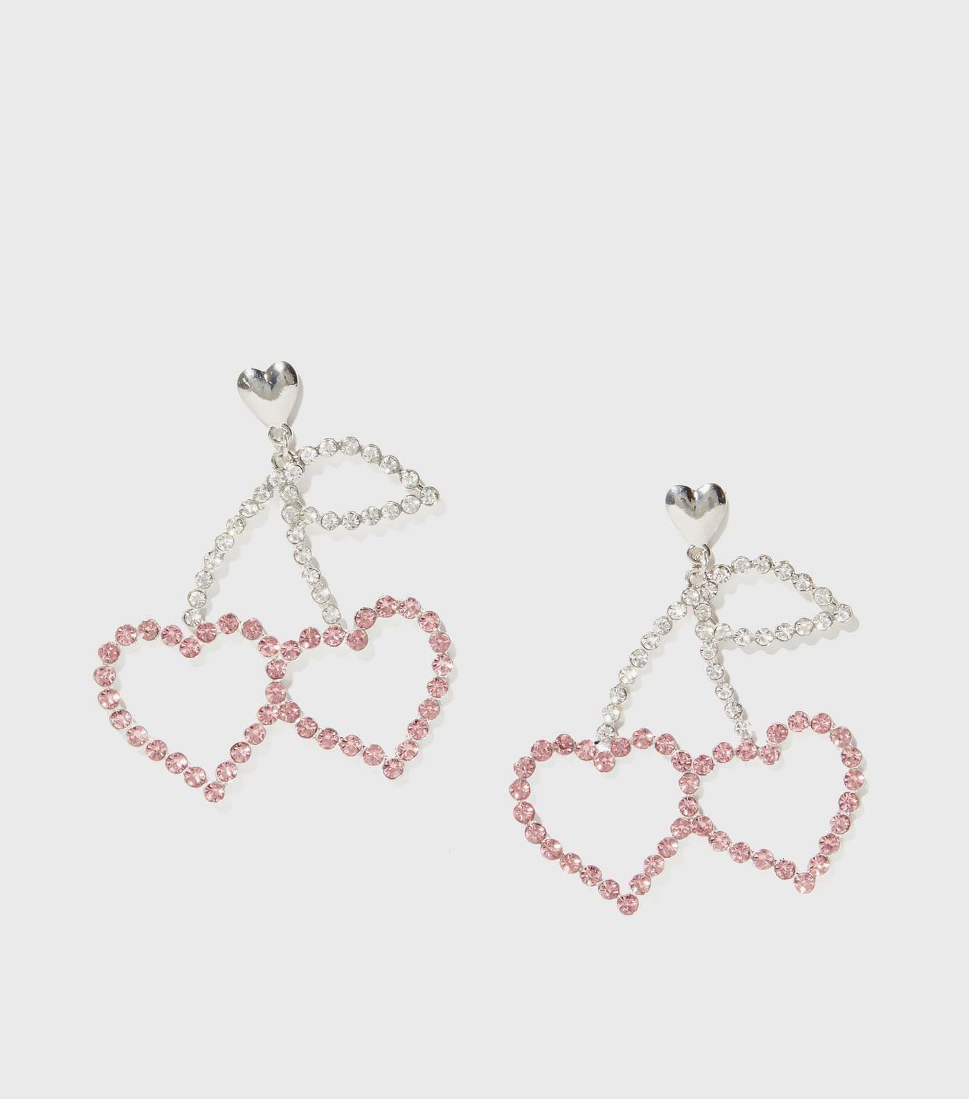 Silver Diamanté Cherry Earrings Image 2