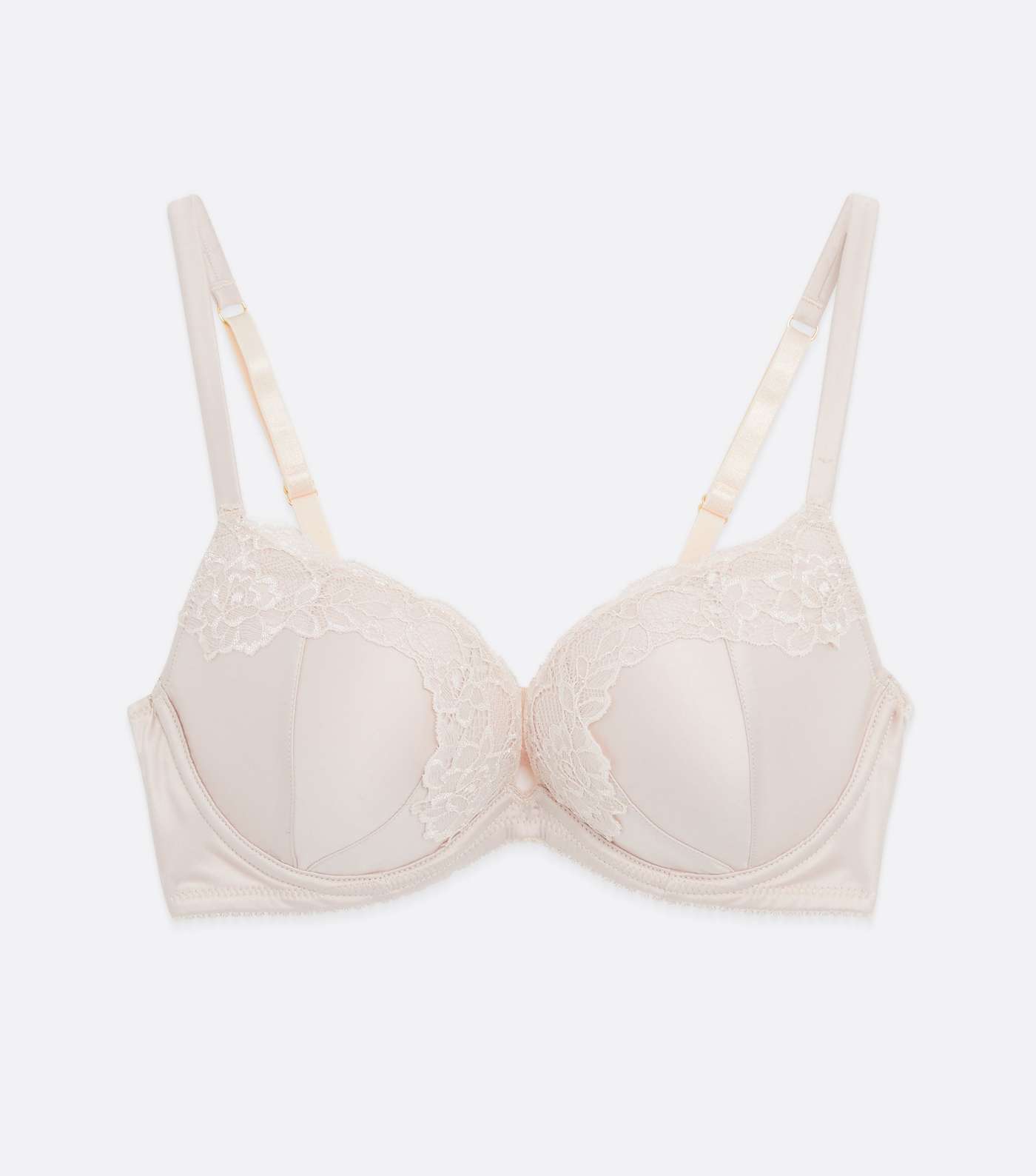 Channel Bra Cream Satin Lace Push Up Bra | New Look