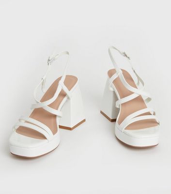 platform white strappy sandals
