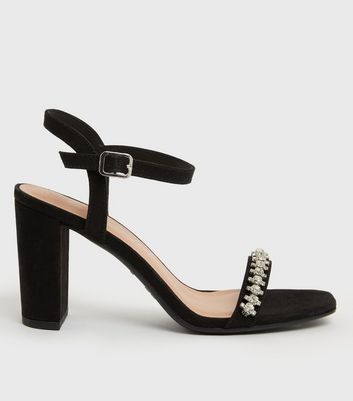 New look black outlet block heel shoes