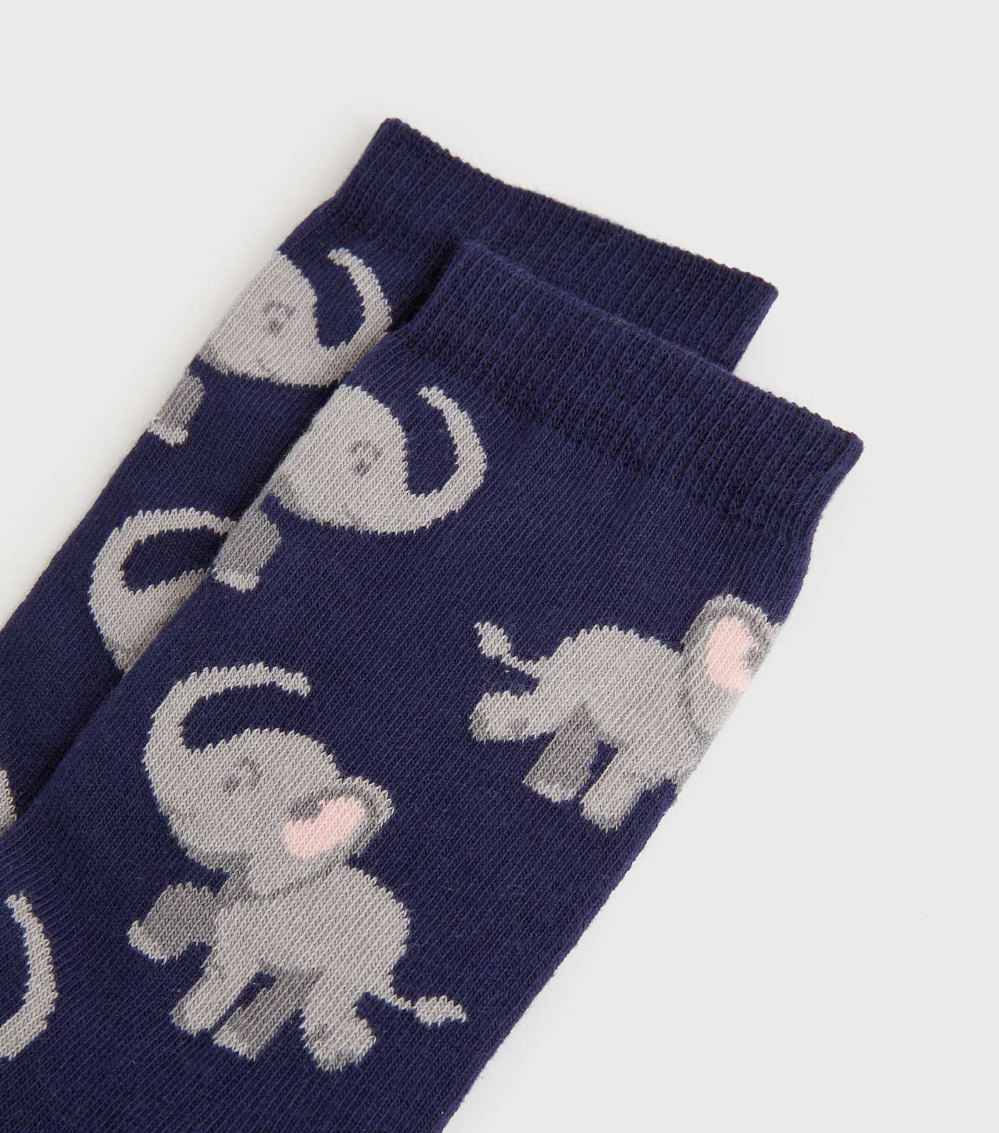 Navy Elephant Socks Image 2