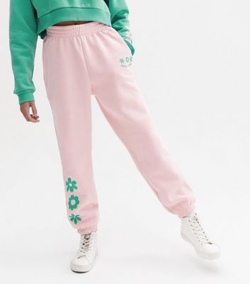 Pink joggers new discount look