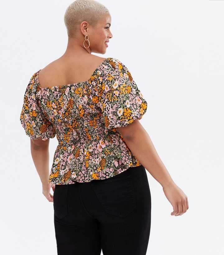 Plus Shirred Waist Peplum Top