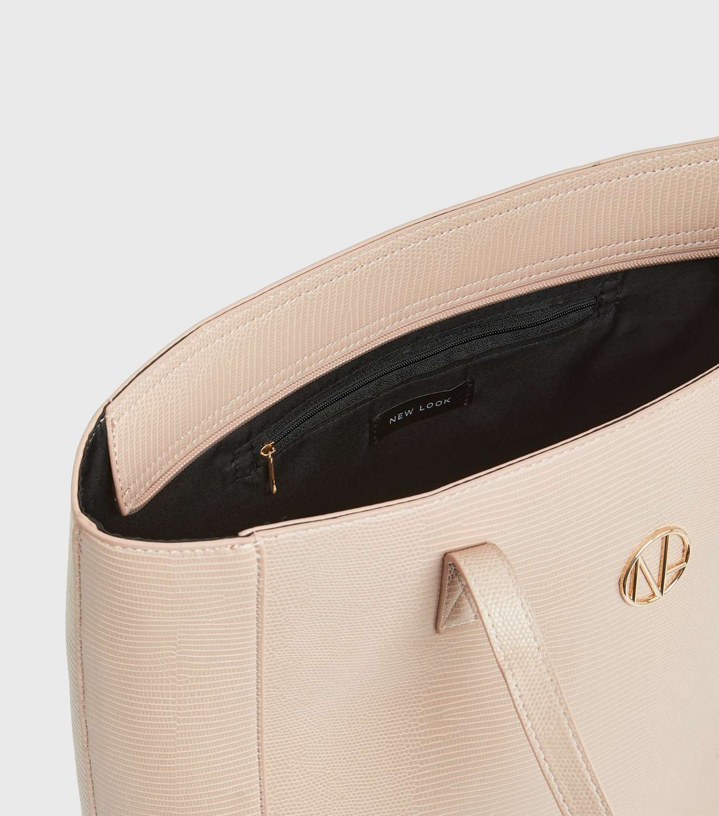 Pale Pink Leather-Look Logo Tote Bag Image 4