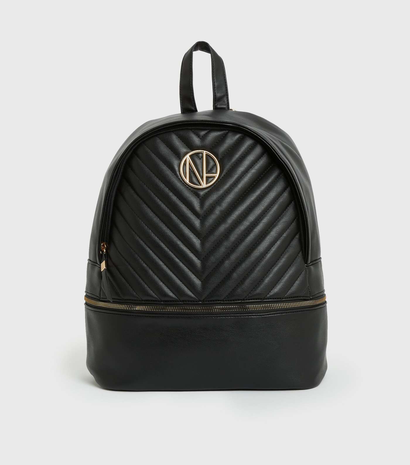 Black Quilted Embellished Backpack