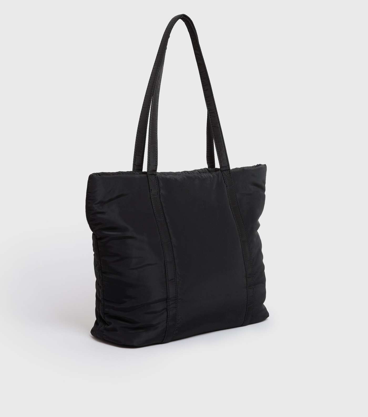 Black Quilted Tote Bag Image 3