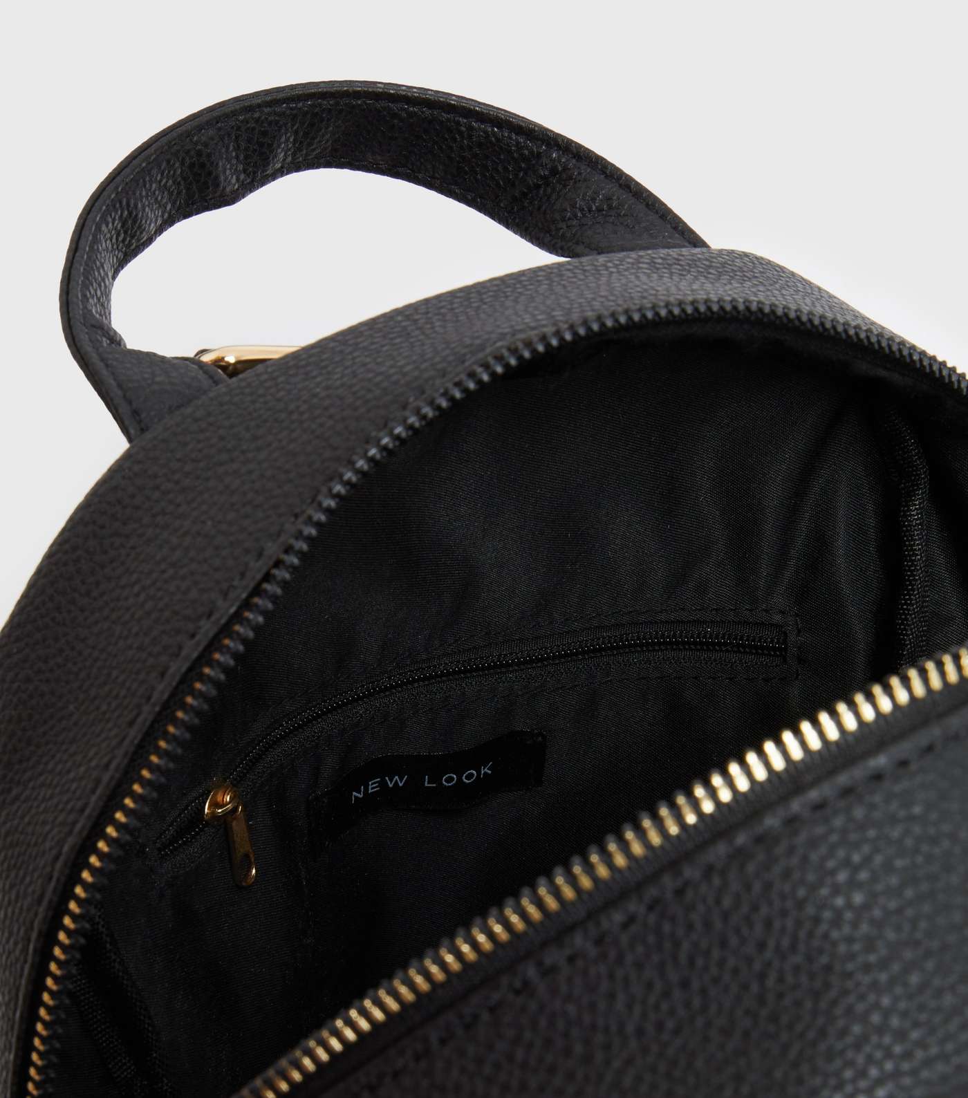 Black Leather-Look Pocket Front Backpack Image 4
