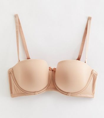 Tan Bow Front Strapless Bra New Look