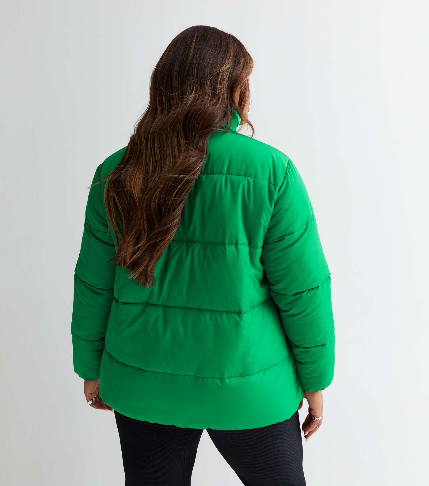 Curves Green Boxy Puffer Jacket Image 4
