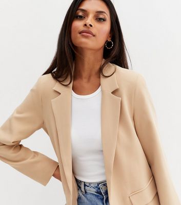Camel Long Sleeve Oversized Blazer 