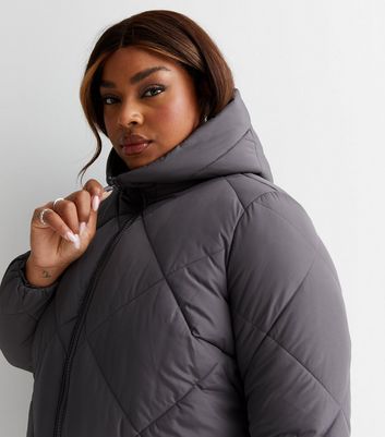 Grey padded jacket on sale womens