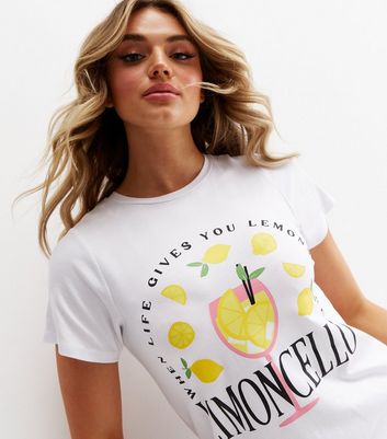 Click to view product details and reviews for When Life Gives You Lemons White Oversized Logo T Shirt New Look.