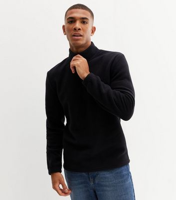 Black Fleece Zip Funnel Neck Sweatshirt 