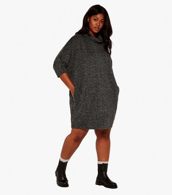 Click to view product details and reviews for Apricot Curves Black Jacquard Glitter Roll Neck Dress New Look.