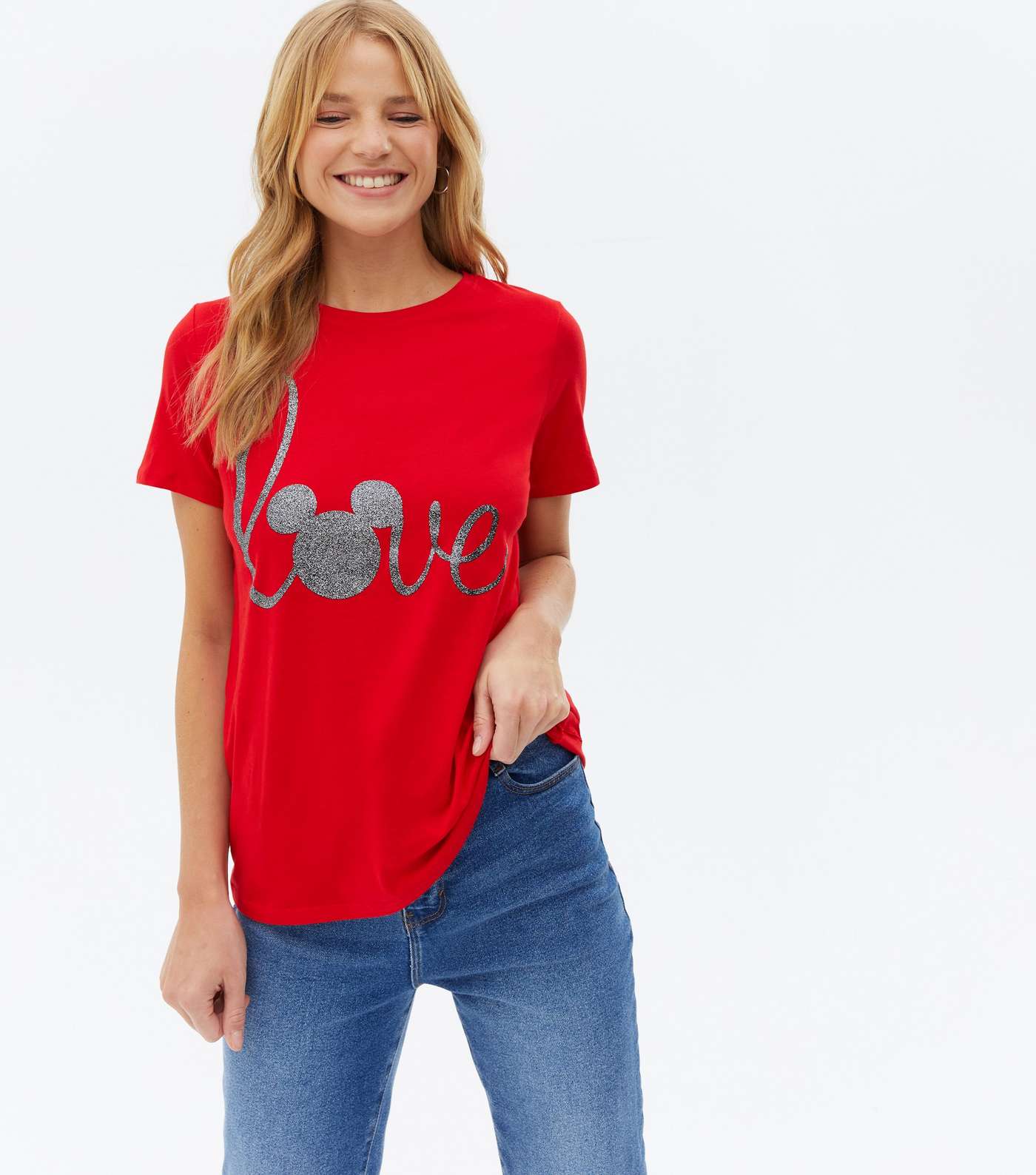 Red Disney Love Logo T-Shirt Image 2