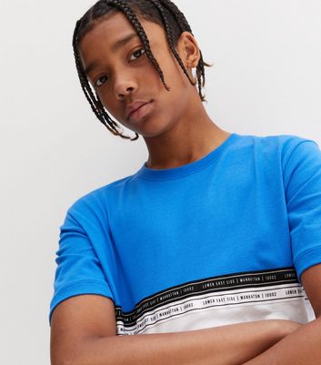 Boys Bright Striped T Shirt Boys Bright Blue Colour Block