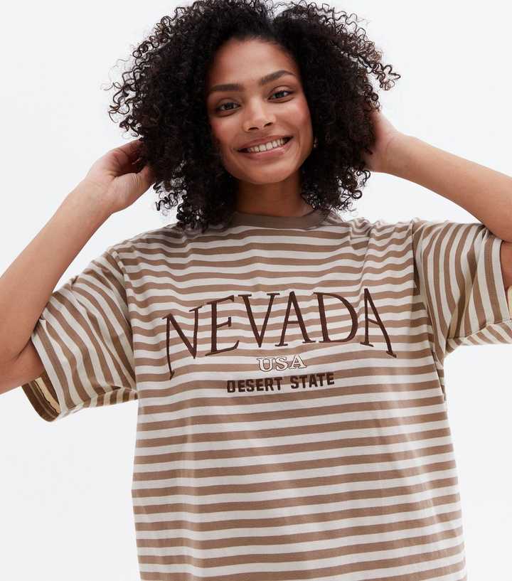 Brown Stripe Nevada Logo T-Shirt