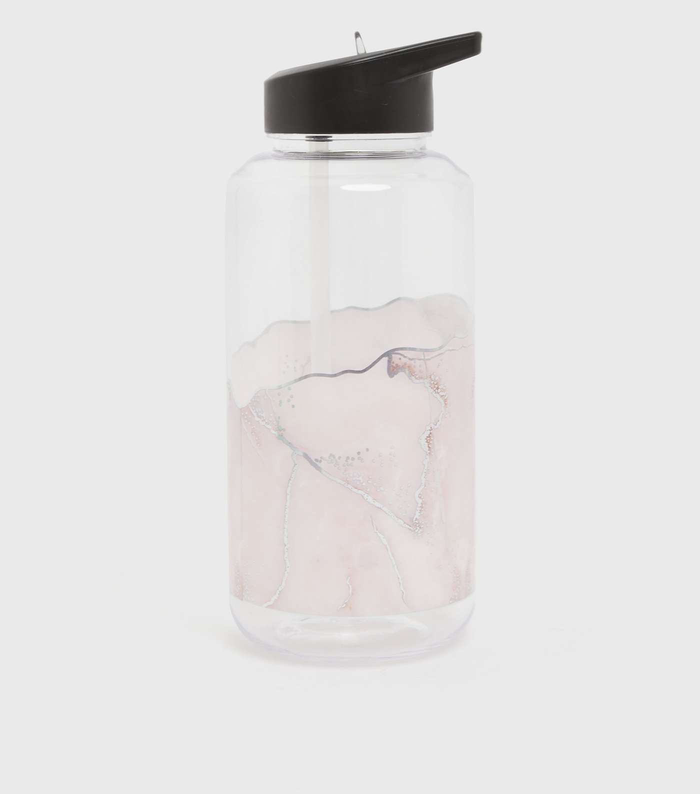 Pink Agate Effect Large Straw Water Bottle