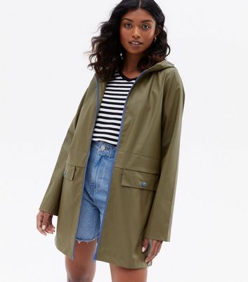 Damen Bekleidung Noisy May Khaki Hooded Long Anorak Damen Bekleidung Noisy May Khaki Hooded Long Anorak