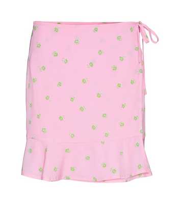 Noisy May Pink Ditsy Floral Frill Mini Wrap Skirt
