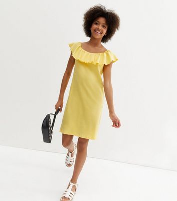 Topshop yellow 2024 bardot dress