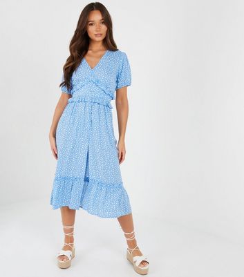 quiz blue floral midi dress