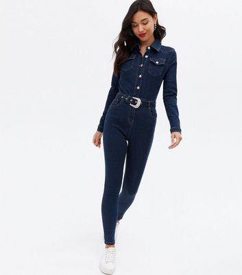 parisian denim jumpsuit