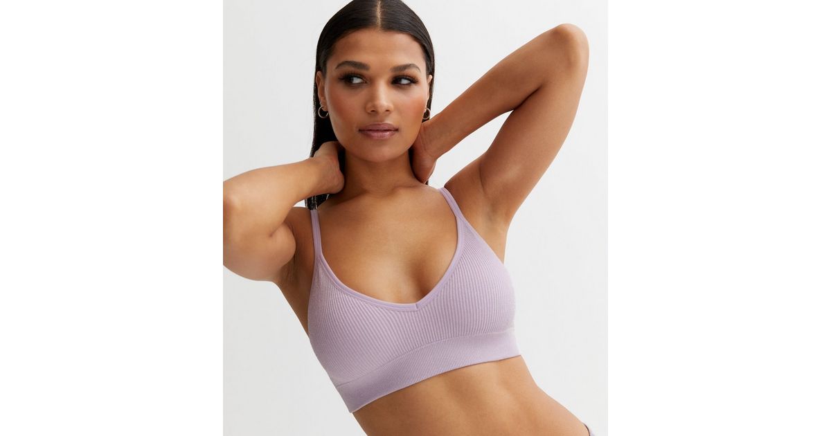 Out From Under Riptide Seamless Ribbed Bralette In Lilac | ModeSens