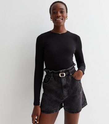 Tall black clearance denim shorts