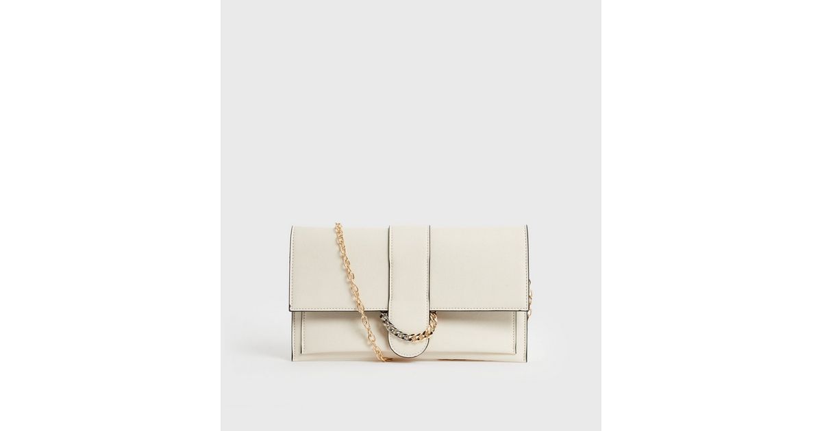 Little Off White Chain Clutch Bag | New