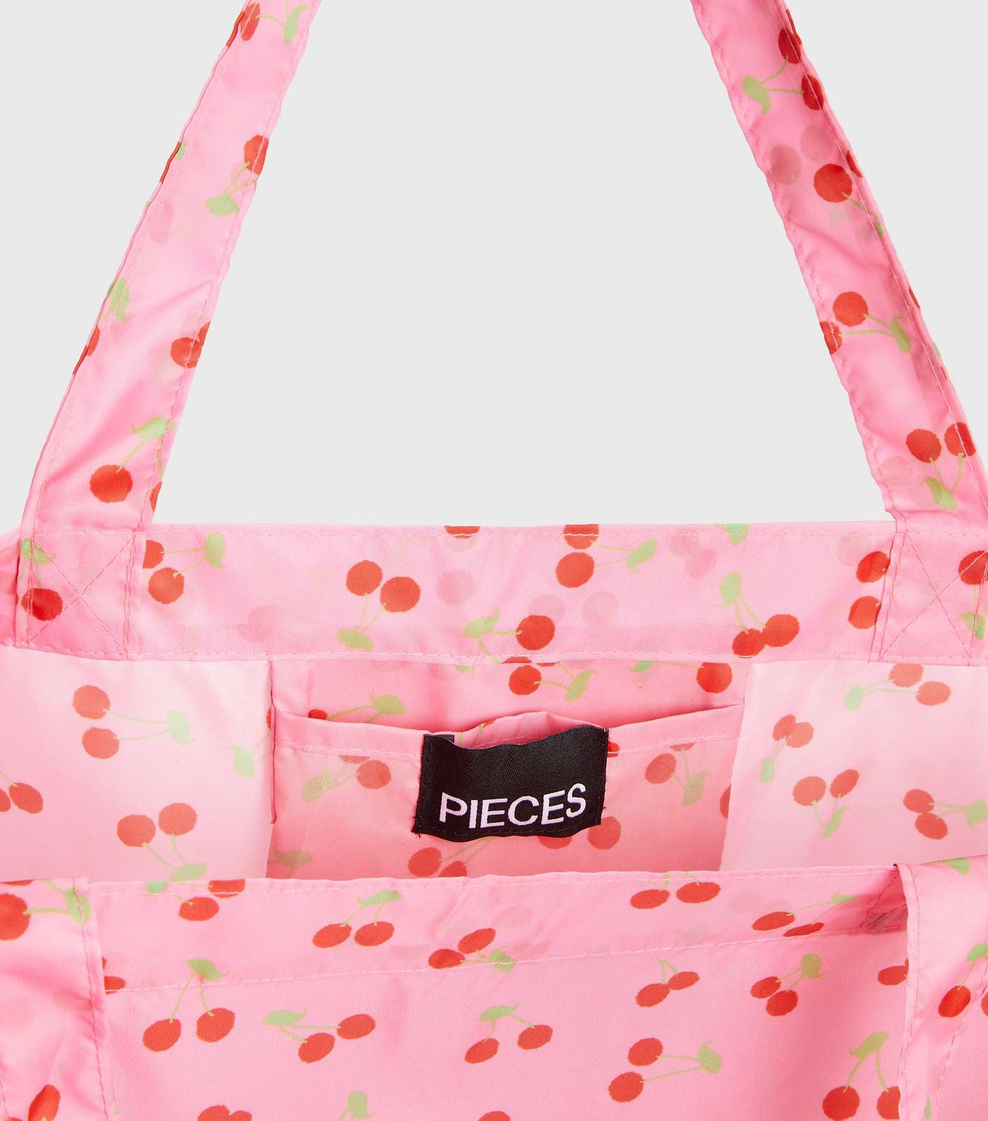 PIECES Pink Cherry Tote Bag Image 4