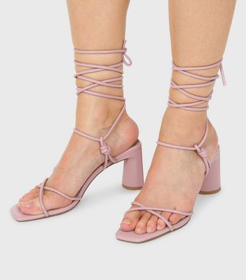 Light pink hotsell lace up heels