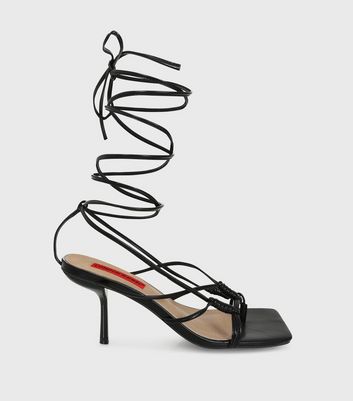 New Look strappy heeled sandals in black | ASOS