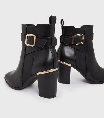 Womens black booties sales with heel