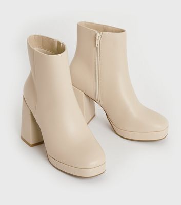 block heel boots white