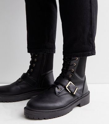 Wide hot sale biker boots