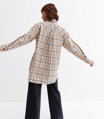 Brown Check Double Pocket Overshirt 