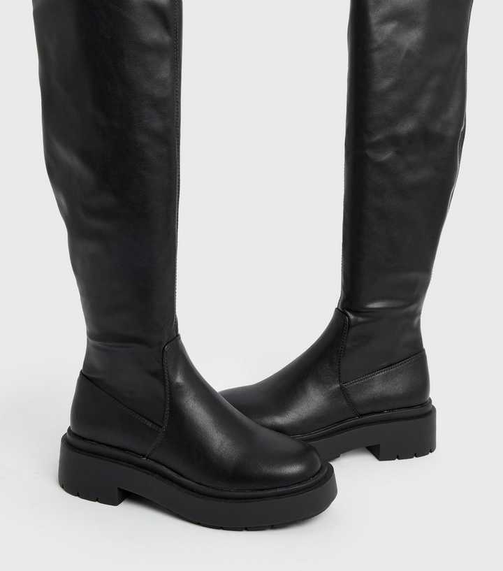 new look over the knee chunky heeled boot