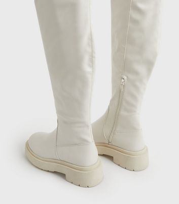 Off white hot sale knee boots