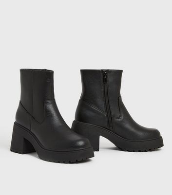 Chunky block heel 2025 ankle boots