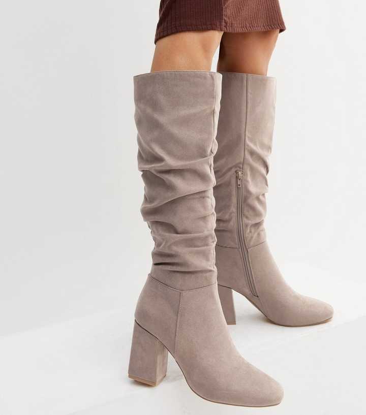 brown knee high boots new look