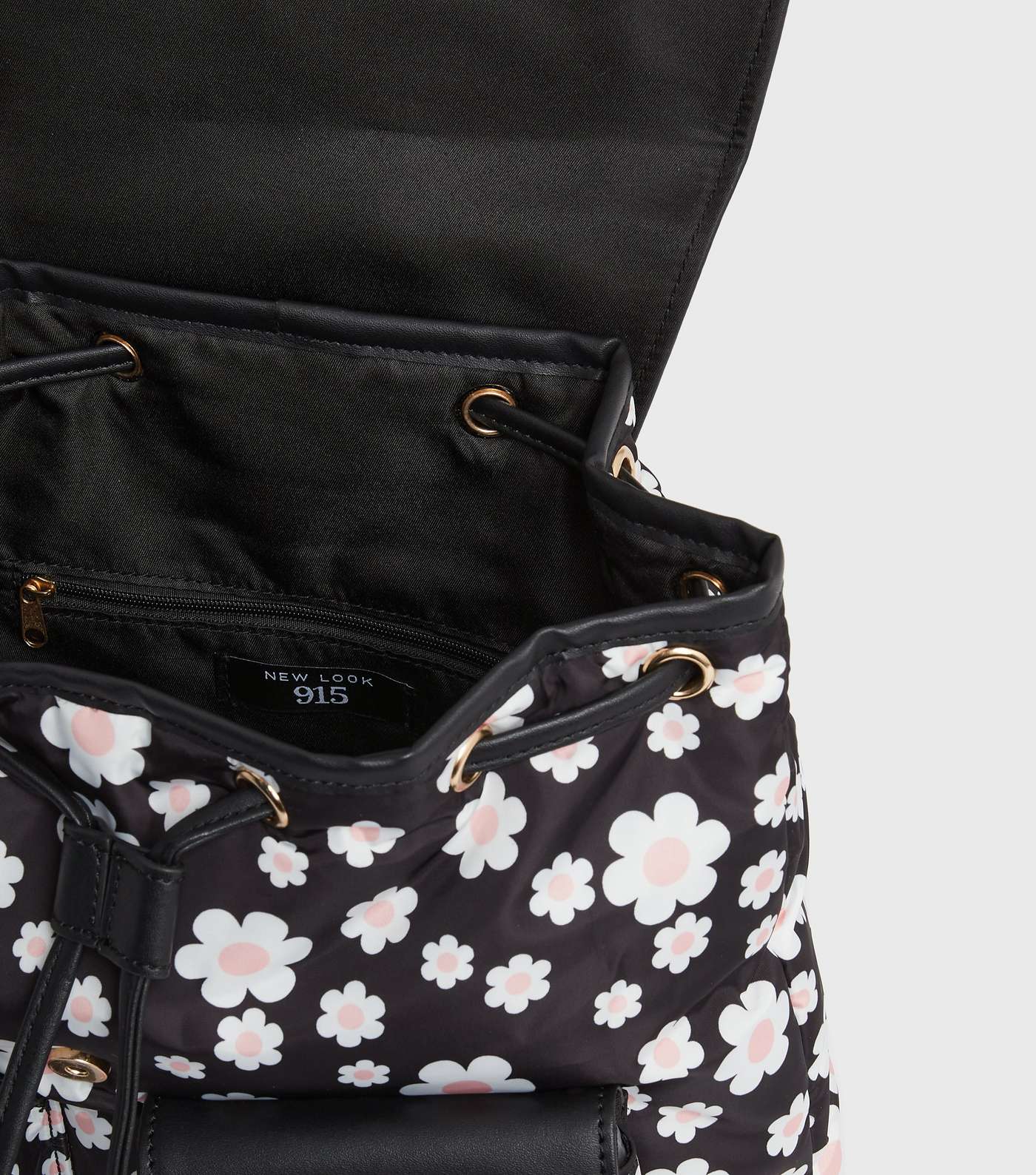 Girls Black Daisy Double Pocket Backpack Image 4