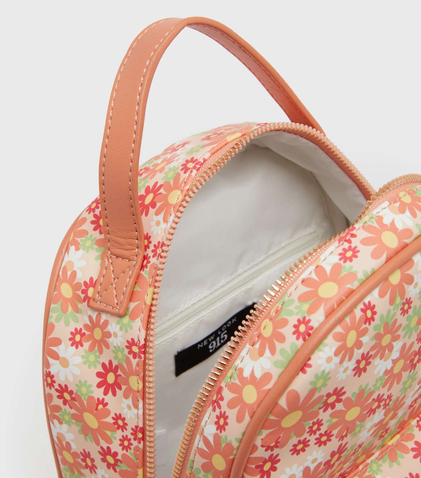 Girls Orange Floral Backpack Image 4