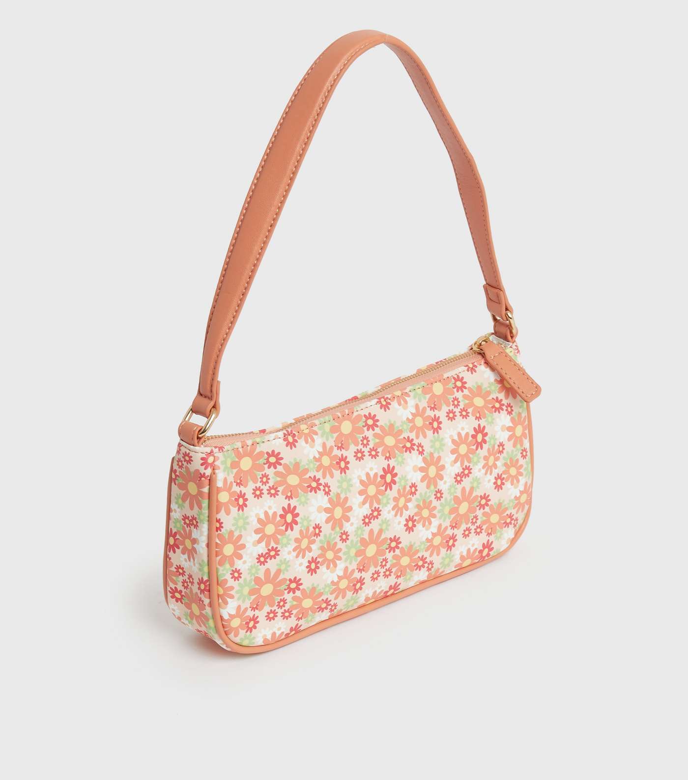 Girls Orange Floral Mini Shoulder Bag Image 3